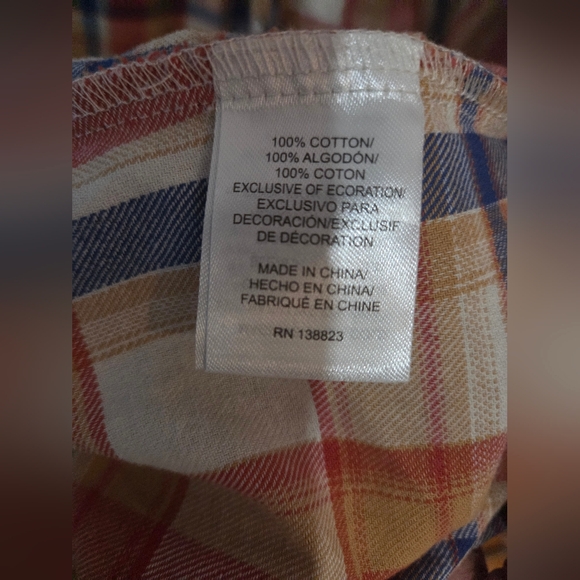 RANK 45 Plaid Western Shirt Snap Button Flannel Cowboy Boho Size L - Picture 6 of 8